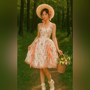 Sugar Thrillz Floral Mini Dress with Peach Accents